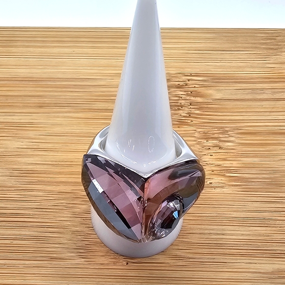 Swarovski Heart-Shaped Amethyst Crystal Ring - Picture 5 of 7